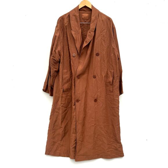 Jamie Haller The Linen Baggy Trench Coat Camel Oversized Small Petite Tan - Picture 5 of 13